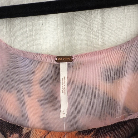NWT Free People Printed Mesh Tie Strap Tank – Size S - Picture 5 of 7
